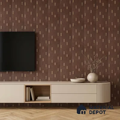 Coffee Brown Geometric Look PN 07808 8 ft x 7.8 inch Charcoal Panel - 6 mm | Suitable for Living Room, Bedroom & Office | Width is Subjected to 5% Variation