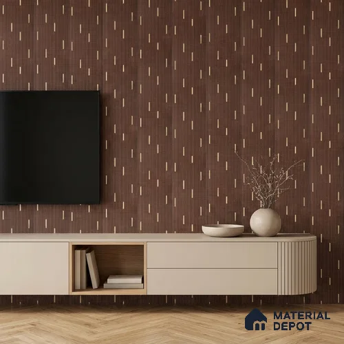 Coffee Brown Geometric Look PN 07808 8 ft x 7.8 inch Charcoal Panel - 6 mm | Suitable for Living Room, Bedroom & Office | Width is Subjected to 5% Variation