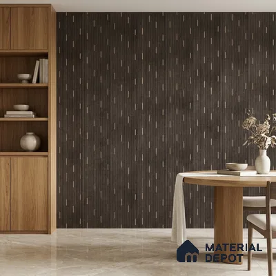 Graphite Black Geometric Look PN 07810 8 ft x 7.8 inch Charcoal Panel - 6 mm | Suitable for Living Room, Bedroom & Office | Width is Subjected to 5% Variation