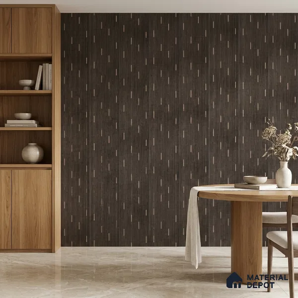 Graphite Black Geometric Look PN 07810 8 ft x 7.8 inch Charcoal Panel - 6 mm | Suitable for Living Room, Bedroom & Office | Width is Subjected to 5% Variation