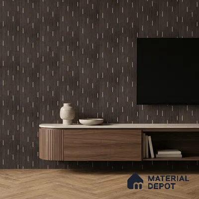 Graphite Black Geometric Look PN 07810 8 ft x 7.8 inch Charcoal Panel - 6 mm | Suitable for Living Room, Bedroom & Office | Width is Subjected to 5% Variation