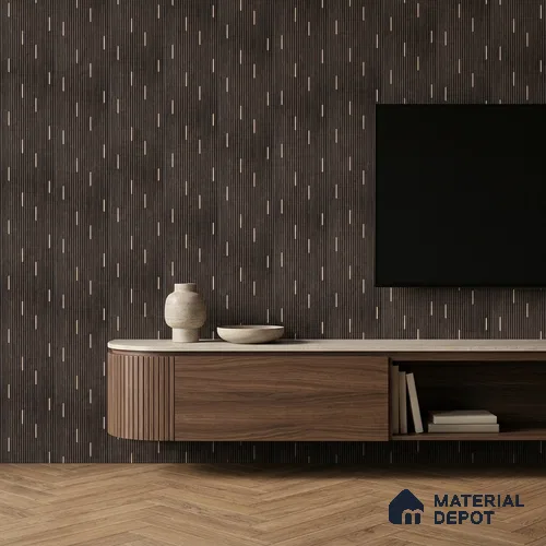 Graphite Black Geometric Look PN 07810 8 ft x 7.8 inch Charcoal Panel - 6 mm | Suitable for Living Room, Bedroom & Office | Width is Subjected to 5% Variation