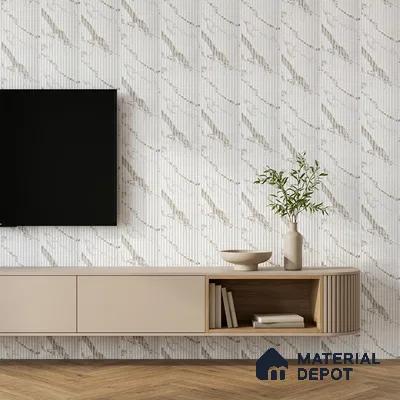 Dove Grey Marble Look PN 07816 8 ft x 7.8 inch Charcoal Panel - 6 mm | Suitable for Living Room, Bedroom & Office | Width is Subjected to 5% Variation