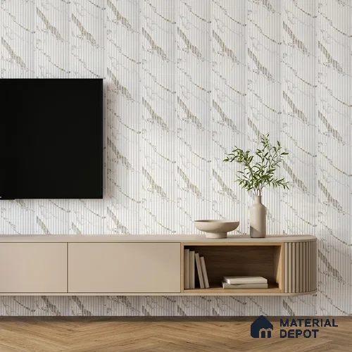 Dove Grey Marble Look PN 07816 8 ft x 7.8 inch Charcoal Panel - 6 mm | Suitable for Living Room, Bedroom & Office | Width is Subjected to 5% Variation