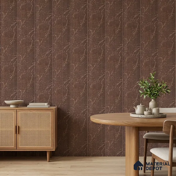 Cappucino Brown Marble Look PN 07820 8 ft x 7.8 inch Charcoal Panel - 6 mm | Suitable for Living Room, Bedroom & Office | Width is Subjected to 5% Variation