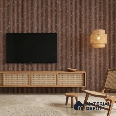 Cappucino Brown Marble Look PN 07820 8 ft x 7.8 inch Charcoal Panel - 6 mm | Suitable for Living Room, Bedroom & Office | Width is Subjected to 5% Variation