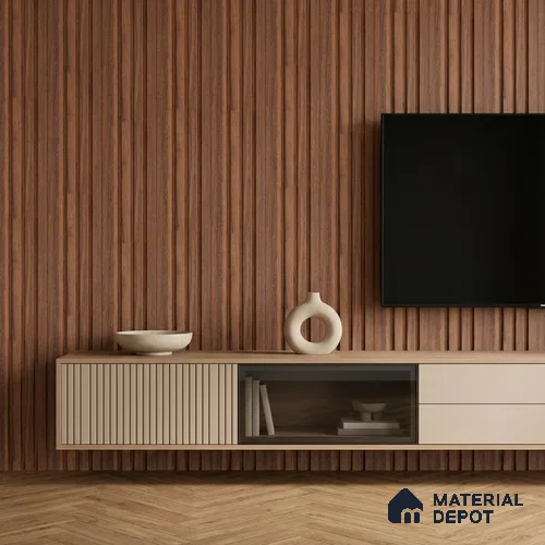 Wooden Look PN 07870 9.5 ft x 4.9 inch Charcoal Panel - 11 mm | Suitable for Feature Wall, Living Room & Bedroom | Width is Subjected to 5% Variation