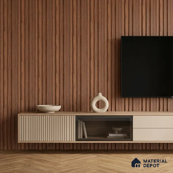 Wooden Look PN 07870 9.5 ft x 4.9 inch Charcoal Panel - 11 mm | Suitable for Feature Wall, Living Room & Bedroom | Width is Subjected to 5% Variation