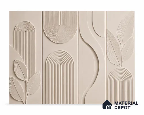 Botanical Arch Geometric Carved 9 ft x 7.4 ft CNC Made HDHMR Panel - 30 mm