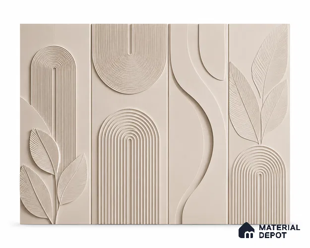 Botanical Arch Geometric Carved 9 ft x 7.4 ft CNC Made HDHMR Panel - 30 mm