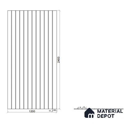Fluted Panel 8 ft x 4 ft CNC Made HDHMR Panel - 12 mm