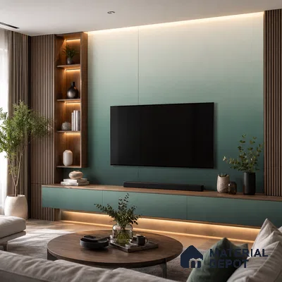 Sage Green Solid Color Gradient look LM 24976 8 ft x 4 ft Texture Finish Ombre Laminate - 1 mm | Suitable for Feature Wall,  Wardrobe, TV Unit