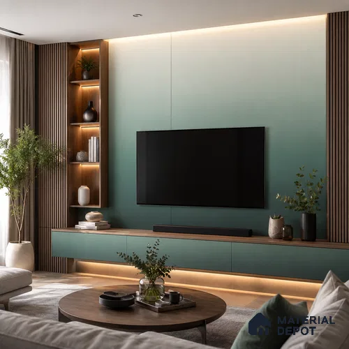 Sage Green Solid Color Gradient look LM 24976 8 ft x 4 ft Texture Finish Ombre Laminate - 1 mm | Suitable for Feature Wall, Wardrobe, TV Unit
