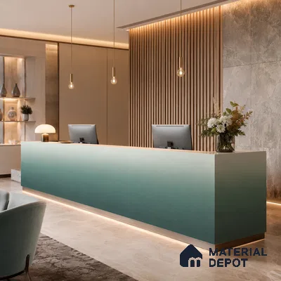 Sage Green Solid Color Gradient look LM 24976 8 ft x 4 ft Texture Finish Ombre Laminate - 1 mm | Suitable for Feature Wall,  Wardrobe, TV Unit