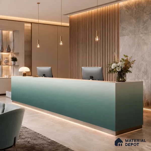 Sage Green Solid Color Gradient look LM 24976 8 ft x 4 ft Texture Finish Ombre Laminate - 1 mm | Suitable for Feature Wall, Wardrobe, TV Unit