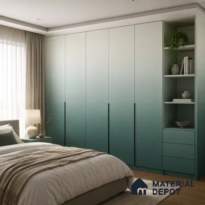 Sage Green Solid Color Gradient look LM 24976 8 ft x 4 ft Texture Finish Ombre Laminate - 1 mm | Suitable for Feature Wall,  Wardrobe, TV Unit