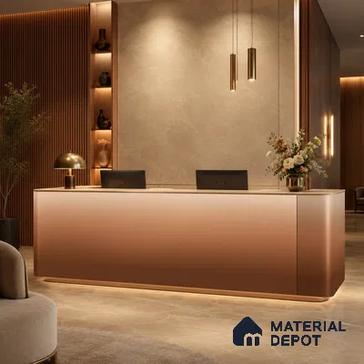 Chestnut Brown Solid Color Gradient look LM 24978 8 ft x 4 ft Texture Finish Ombre Laminate - 1 mm | Suitable for Feature Wall,  Wardrobe, TV Unit