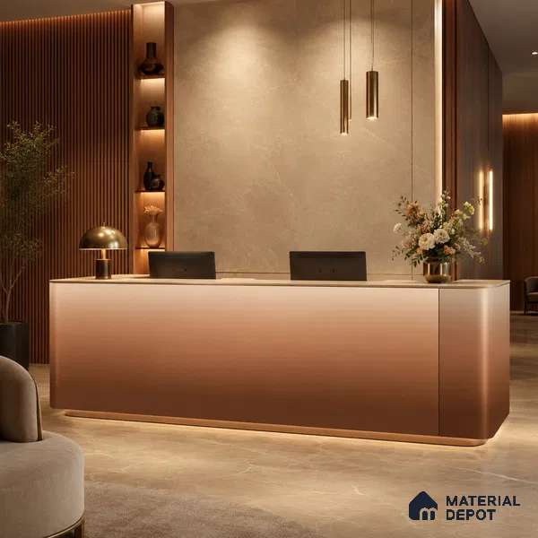 Chestnut Brown Solid Color Gradient look LM 24978 8 ft x 4 ft Texture Finish Ombre Laminate - 1 mm | Suitable for Feature Wall,  Wardrobe, TV Unit