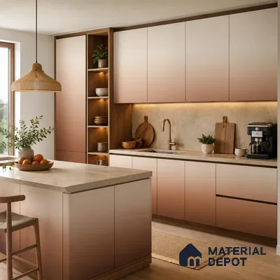 Chestnut Brown Solid Color Gradient look LM 24978 8 ft x 4 ft Texture Finish Ombre Laminate - 1 mm | Suitable for Feature Wall,  Wardrobe, TV Unit