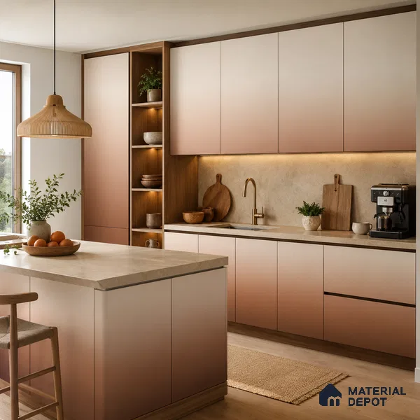 Chestnut Brown Solid Color Gradient look LM 24978 8 ft x 4 ft Texture Finish Ombre Laminate - 1 mm | Suitable for Feature Wall,  Wardrobe, TV Unit