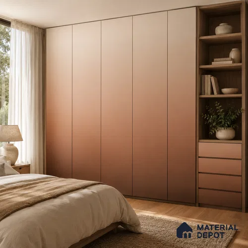 Chestnut Brown Solid Color Gradient look LM 24978 8 ft x 4 ft Texture Finish Ombre Laminate - 1 mm | Suitable for Feature Wall,  Wardrobe, TV Unit