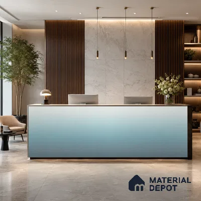 Teal Blue Solid Color Gradient look LM 24979 8 ft x 4 ft Texture Finish Ombre Laminate - 1 mm | Suitable for Feature Wall,  Wardrobe, TV Unit
