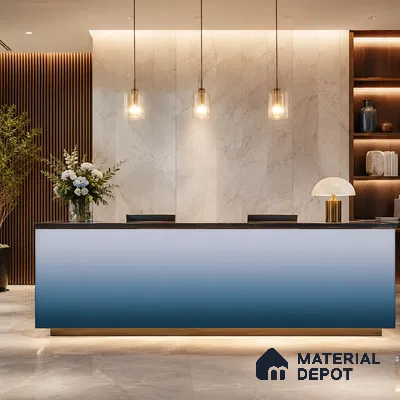 Navy Blue Solid Color Gradient look LM 24980 8 ft x 4 ft Texture Finish Ombre Laminate - 1 mm | Suitable for Feature Wall,  Wardrobe, TV Unit