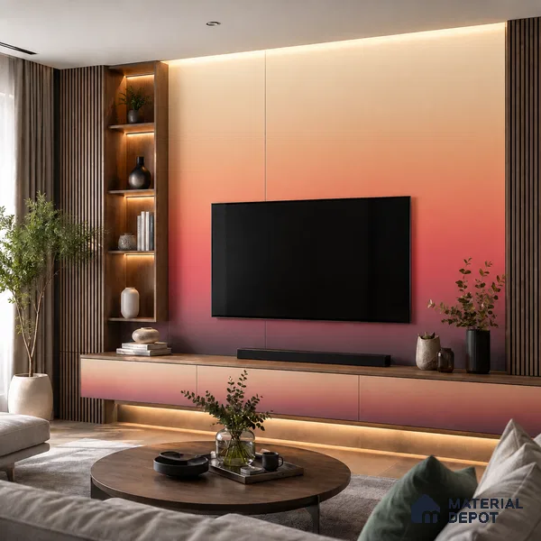 Coral Solid Color Gradient look LM 24981 8 ft x 4 ft Texture Finish Ombre Laminate - 1 mm | Suitable for Feature Wall, Wardrobe, TV Unit