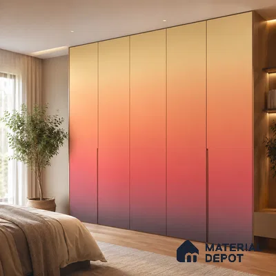 Coral Solid Color Gradient look LM 24981 8 ft x 4 ft Texture Finish Ombre Laminate - 1 mm | Suitable for Feature Wall,  Wardrobe, TV Unit