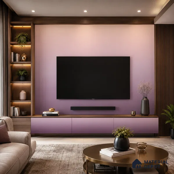 Dusty Rose Pink Solid Color Gradient look LM 24982 8 ft x 4 ft Texture Finish Ombre Laminate - 1 mm | Suitable for Feature Wall, Wardrobe, TV Unit