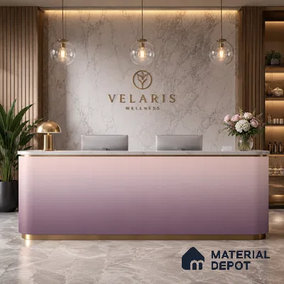 Dusty Rose Pink Solid Color Gradient look LM 24982 8 ft x 4 ft Texture Finish Ombre Laminate - 1 mm | Suitable for Feature Wall,  Wardrobe, TV Unit