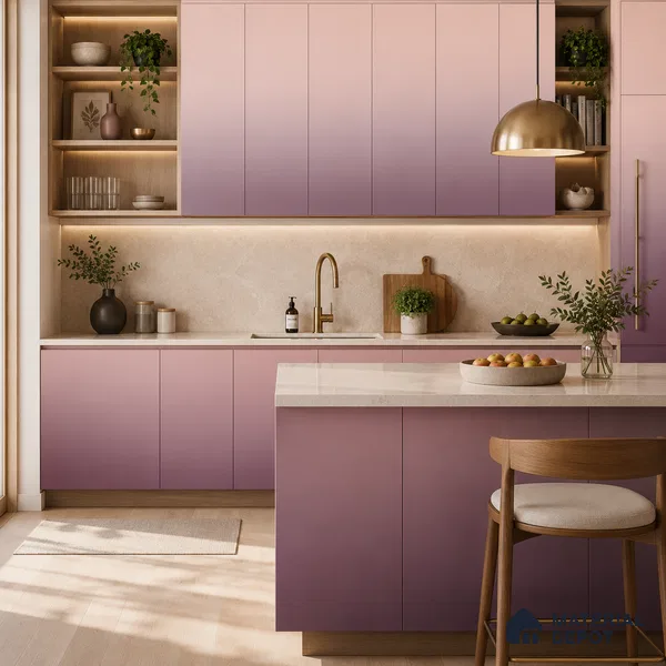 Dusty Rose Pink Solid Color Gradient look LM 24982 8 ft x 4 ft Texture Finish Ombre Laminate - 1 mm | Suitable for Feature Wall, Wardrobe, TV Unit