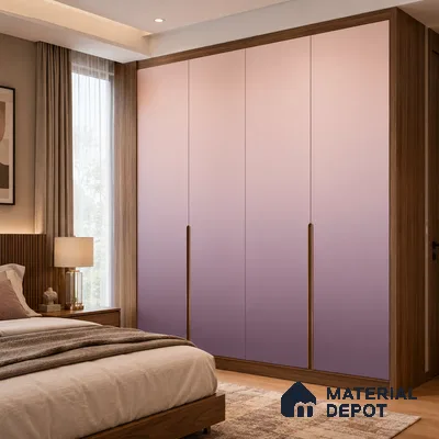 Dusty Rose Pink Solid Color Gradient look LM 24982 8 ft x 4 ft Texture Finish Ombre Laminate - 1 mm | Suitable for Feature Wall,  Wardrobe, TV Unit