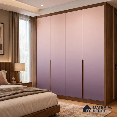 Dusty Rose Pink Solid Color Gradient look LM 24982 8 ft x 4 ft Texture Finish Ombre Laminate - 1 mm | Suitable for Feature Wall,  Wardrobe, TV Unit