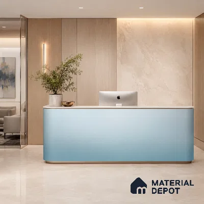 Aqua Blue Solid Color Gradient look LM 24985 8 ft x 4 ft Texture Finish Ombre Laminate - 1 mm | Suitable for Feature Wall,  Wardrobe, TV Unit