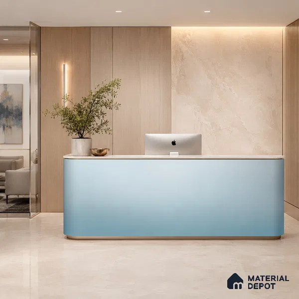 Aqua Blue Solid Color Gradient look LM 24985 8 ft x 4 ft Texture Finish Ombre Laminate - 1 mm | Suitable for Feature Wall,  Wardrobe, TV Unit