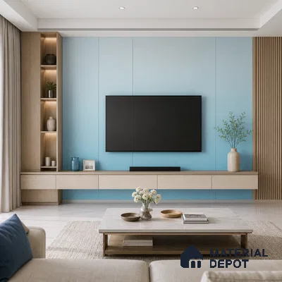 Aqua Blue Solid Color Gradient look LM 24985 8 ft x 4 ft Texture Finish Ombre Laminate - 1 mm | Suitable for Feature Wall,  Wardrobe, TV Unit