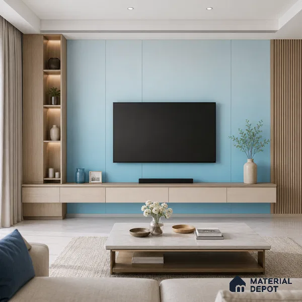 Aqua Blue Solid Color Gradient look LM 24985 8 ft x 4 ft Texture Finish Ombre Laminate - 1 mm | Suitable for Feature Wall,  Wardrobe, TV Unit