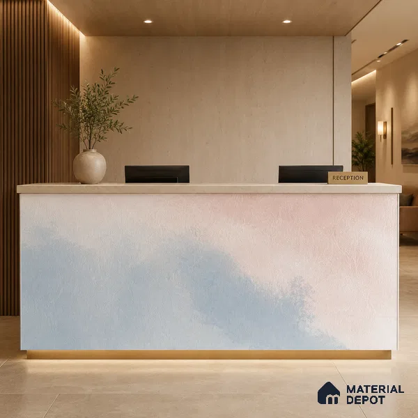 Powder Blue Solid Color Gradient look LM 24987 8 ft x 4 ft Texture Finish Ombre Laminate - 1 mm | Suitable for Feature Wall,  Wardrobe, TV Unit