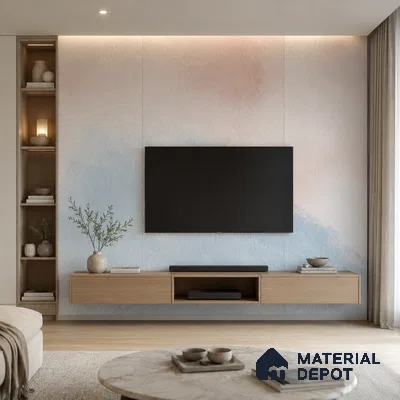 Powder Blue Solid Color Gradient look LM 24987 8 ft x 4 ft Texture Finish Ombre Laminate - 1 mm | Suitable for Feature Wall,  Wardrobe, TV Unit
