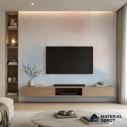Powder Blue Solid Color Gradient look LM 24987 8 ft x 4 ft Texture Finish Ombre Laminate - 1 mm | Suitable for Feature Wall, Wardrobe, TV Unit