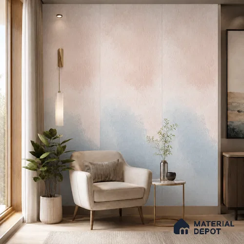 Powder Blue Solid Color Gradient look LM 24987 8 ft x 4 ft Texture Finish Ombre Laminate - 1 mm | Suitable for Feature Wall,  Wardrobe, TV Unit