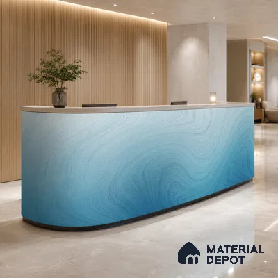 Ocean Blue Solid Color Gradient look LM 24988 8 ft x 4 ft Texture Finish Ombre Laminate - 1 mm | Suitable for Feature Wall,  Wardrobe, TV Unit