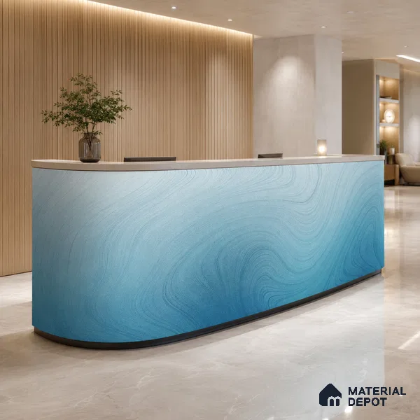 Ocean Blue Solid Color Gradient look LM 24988 8 ft x 4 ft Texture Finish Ombre Laminate - 1 mm | Suitable for Feature Wall,  Wardrobe, TV Unit