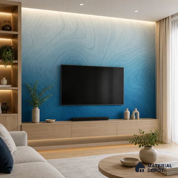 Ocean Blue Solid Color Gradient look LM 24988 8 ft x 4 ft Texture Finish Ombre Laminate - 1 mm | Suitable for Feature Wall,  Wardrobe, TV Unit