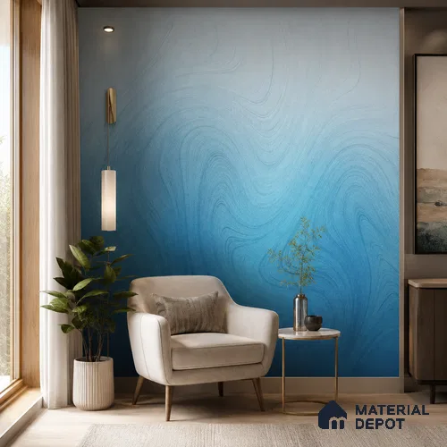 Ocean Blue Solid Color Gradient look LM 24988 8 ft x 4 ft Texture Finish Ombre Laminate - 1 mm | Suitable for Feature Wall, Wardrobe, TV Unit