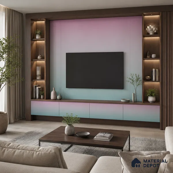 Sage Grey Solid Color Gradient look LM 24990 8 ft x 4 ft Texture Finish Ombre Laminate - 1 mm | Suitable for Feature Wall,  Wardrobe, TV Unit