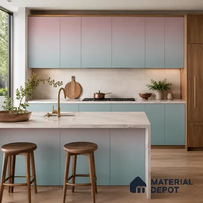 Sage Grey Solid Color Gradient look LM 24990 8 ft x 4 ft Texture Finish Ombre Laminate - 1 mm | Suitable for Feature Wall,  Wardrobe, TV Unit
