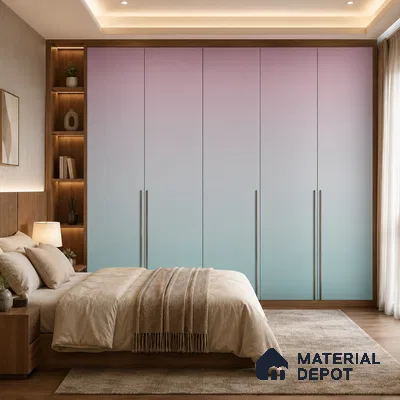 Sage Grey Solid Color Gradient look LM 24990 8 ft x 4 ft Texture Finish Ombre Laminate - 1 mm | Suitable for Feature Wall,  Wardrobe, TV Unit