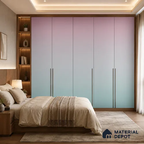 Sage Grey Solid Color Gradient look LM 24990 8 ft x 4 ft Texture Finish Ombre Laminate - 1 mm | Suitable for Feature Wall, Wardrobe, TV Unit